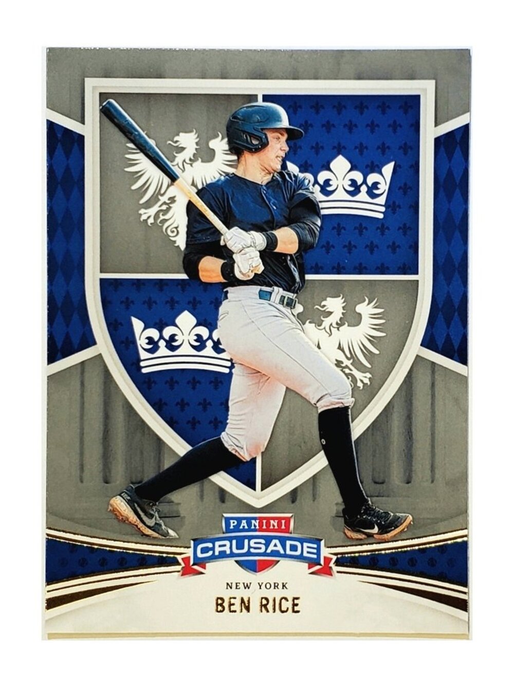 BEN RICE ROOKIE 2024 PANINI CRUSADE #183, NEW YORK YANKEES, SILVER/BLUE